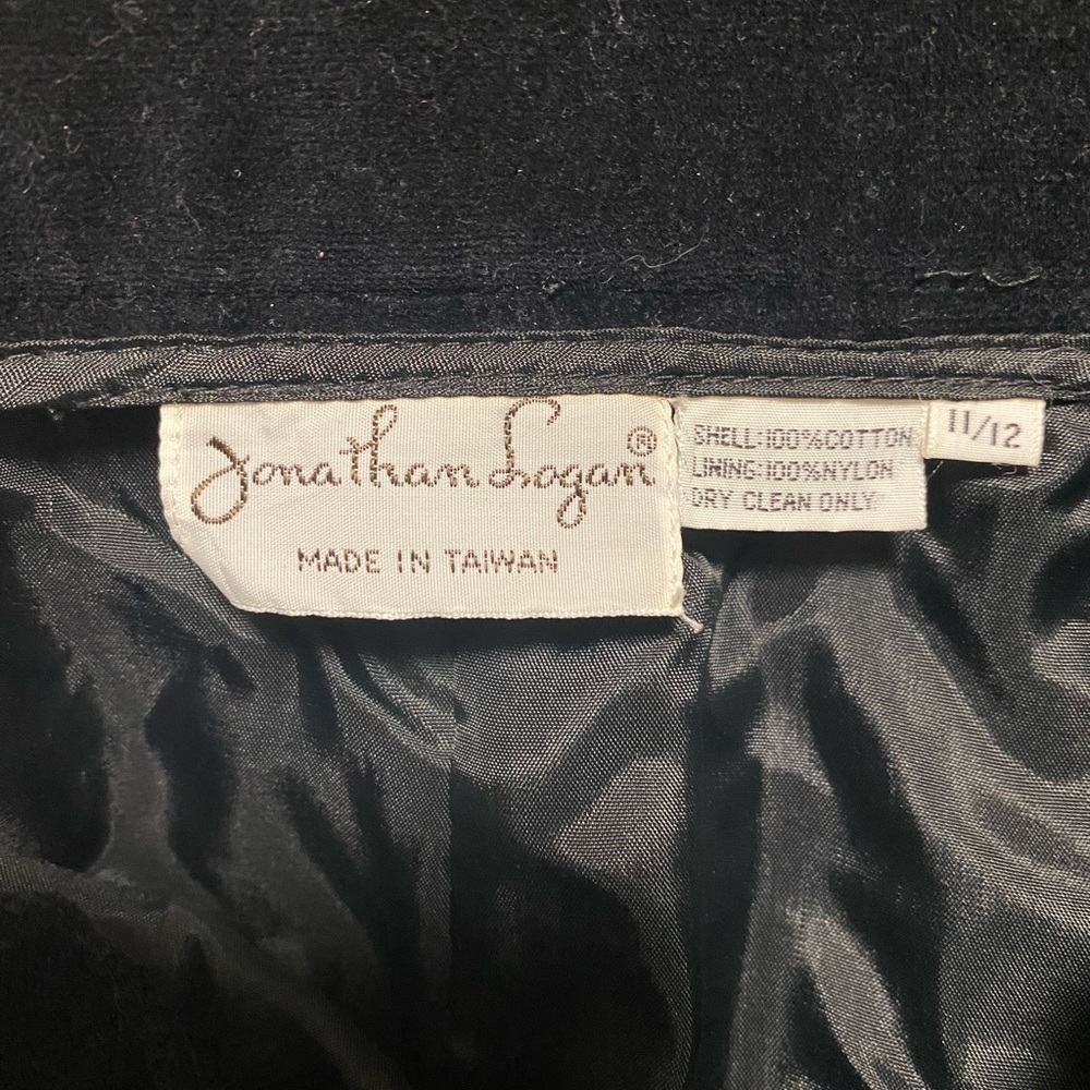 Vintage Johnathon Logan Velvet Pants  fully lined Side Zipper size 11/12 - Picture 3 of 7